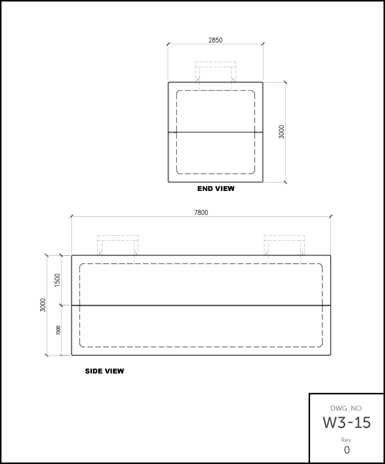 10,000 Gallon Septic Holding Tank schematic