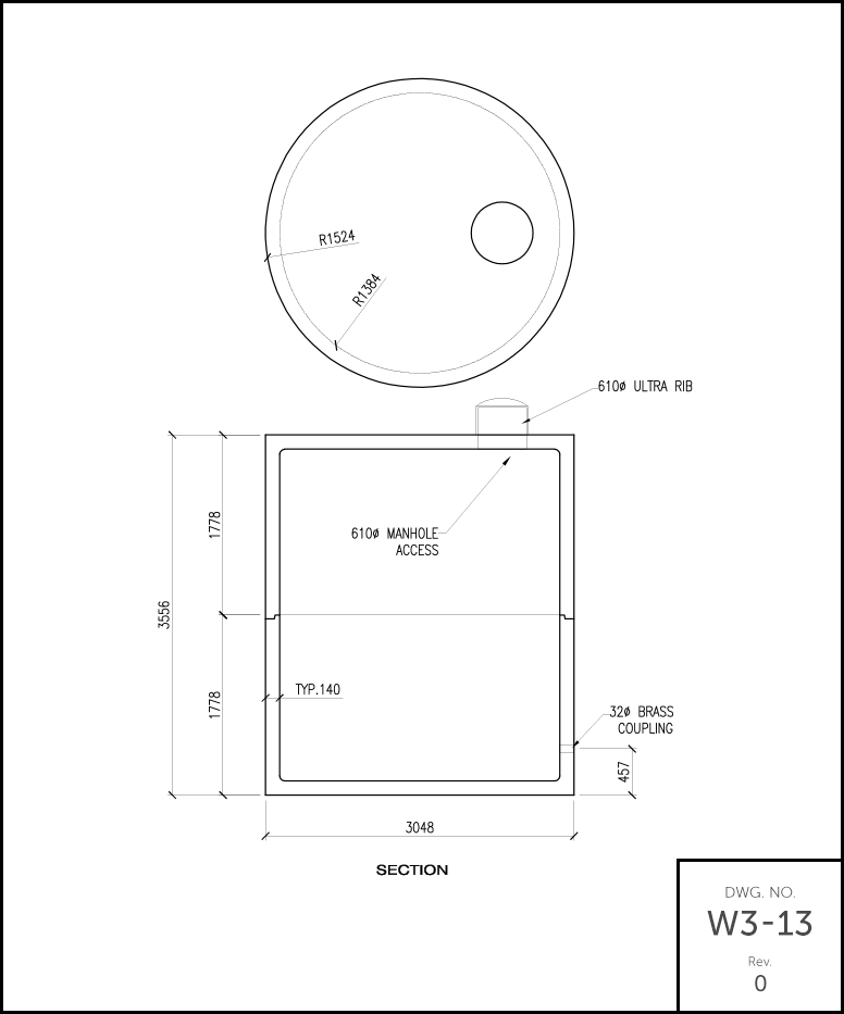 M 3700 Septic Holding Tank schematic