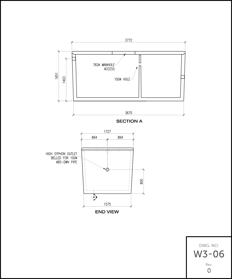M 1500 Septic Tank schematic