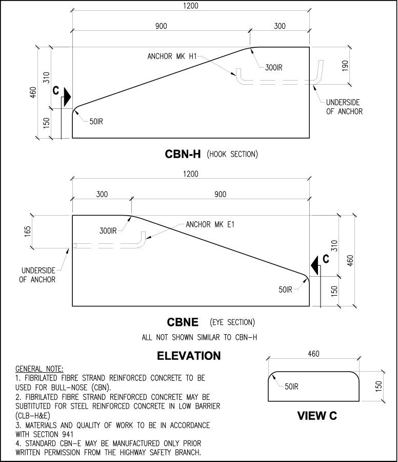 460 Bullnose CBN H & E barrier schematic