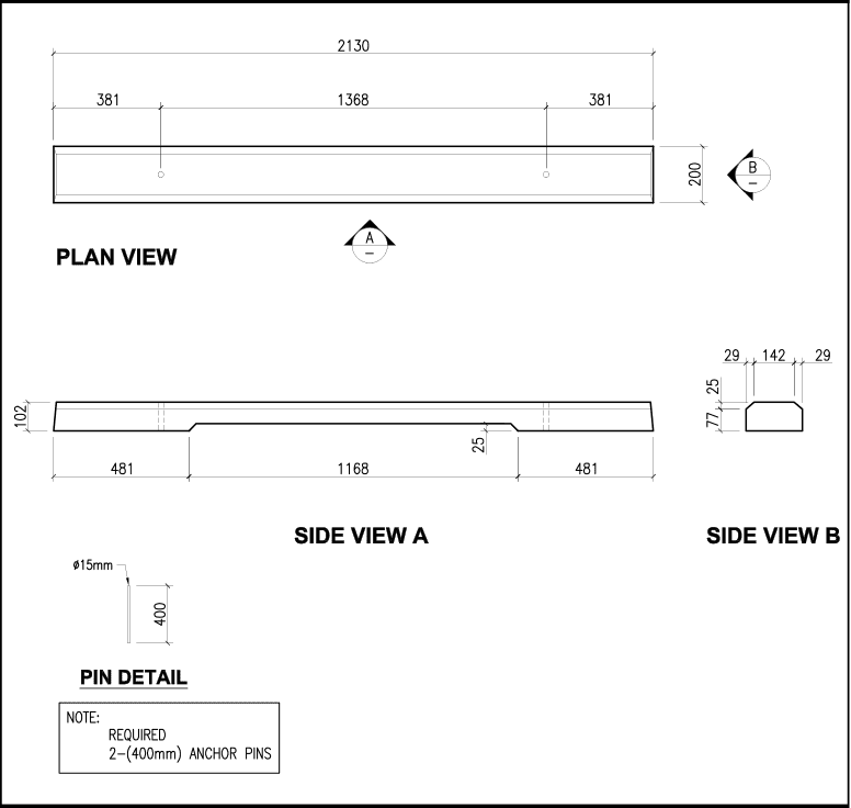 7-foot Low Profile curb schematic